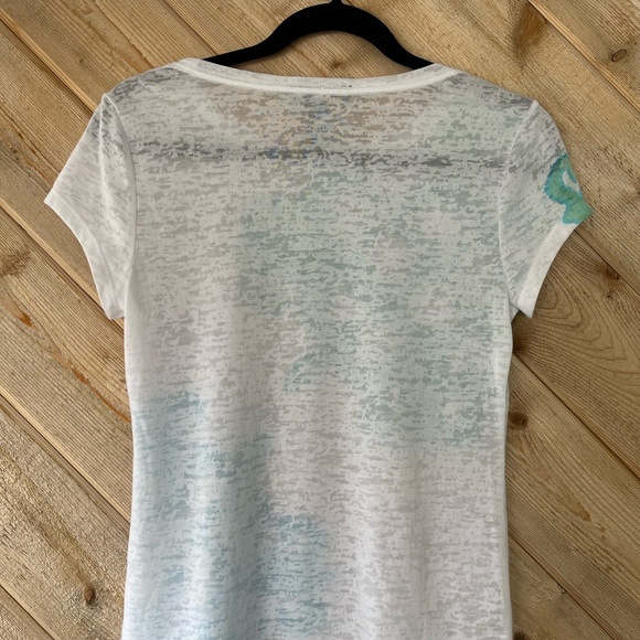 INC. international concepts White and Teal Floral Women's Top - Picture 2 of 3